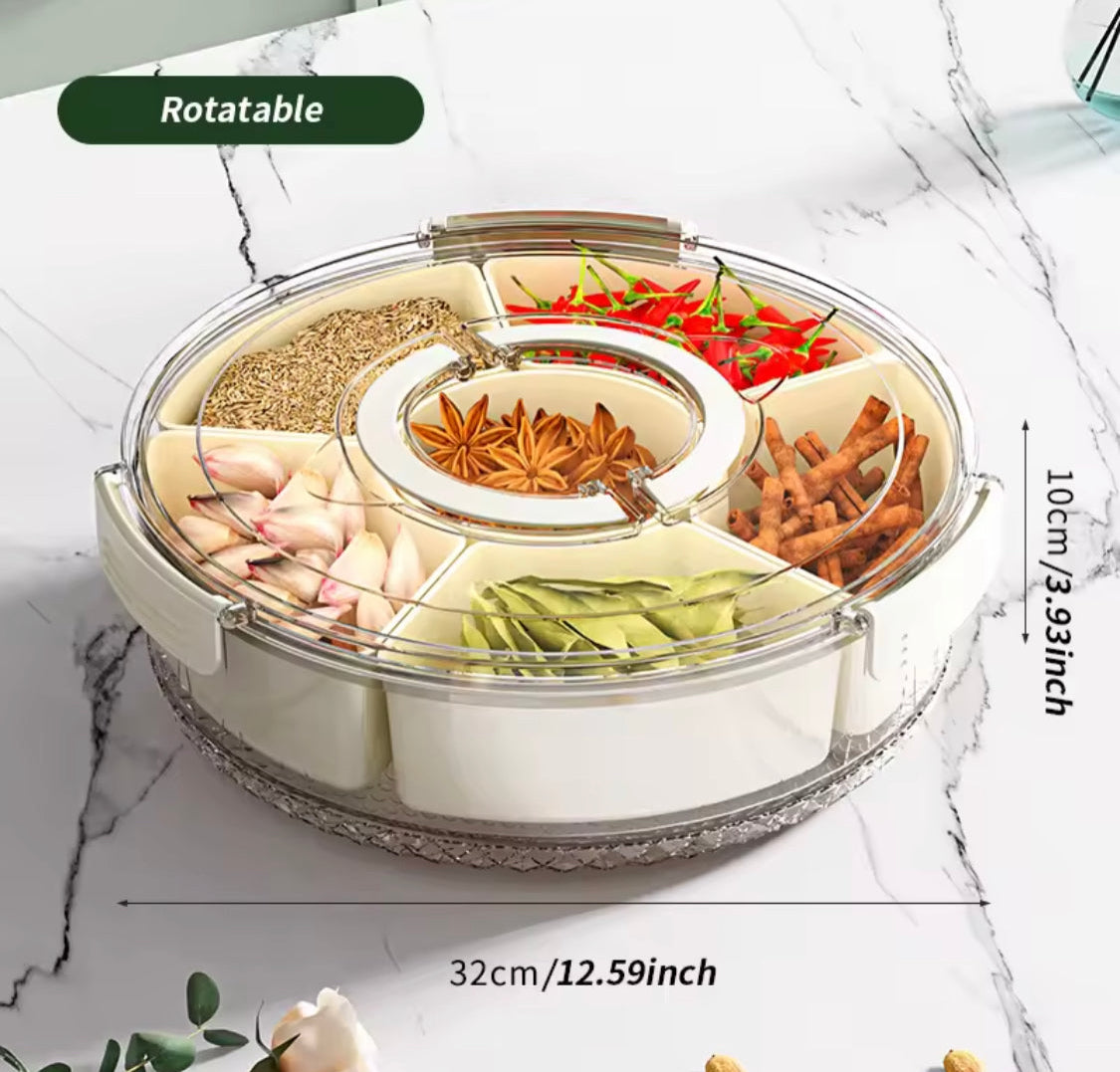 Multi Grids Seasoning Storage Box, Transparent Divided Serving Tray With Lid, Fruits Nuts Candy Spice Storage Box, Snack Container Multi Grids Seasoning Storage Box, Transparent Divided Serving Tray With Lid, Fruits Nuts Candy Spice Storage Box, Snack Container